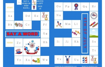 4 th of July - Alphabet board game