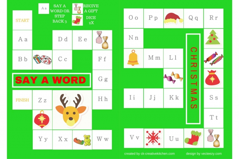 Christmas Alphabet Board Game Free Printable Creative Kitchen