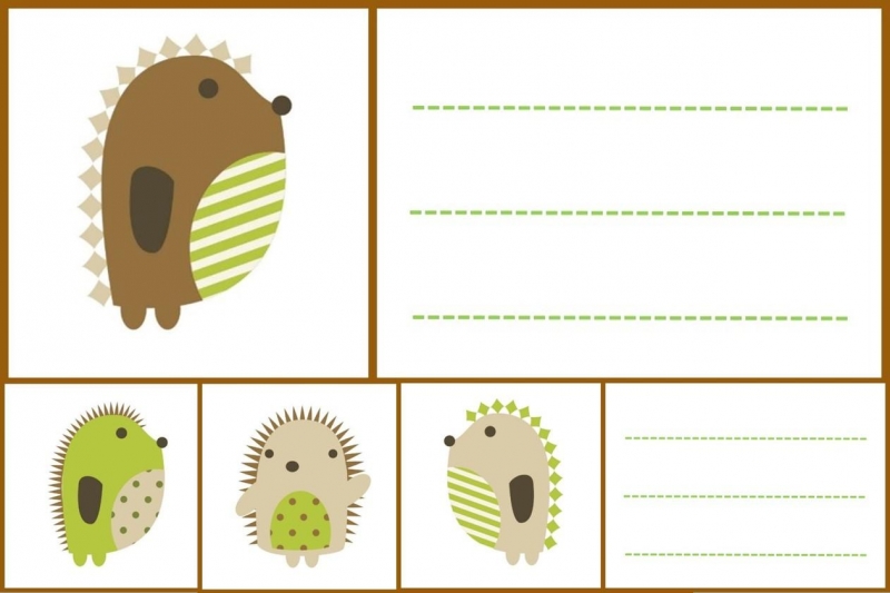 Hedgehog - School labels free printable