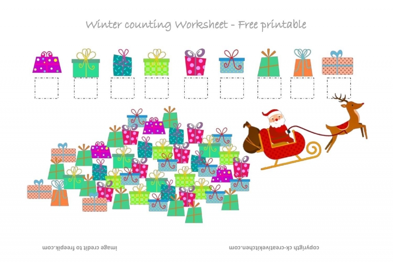 Gift Box Counting Worksheet - Free Printable