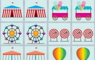 Circus and park - Memory game free printables