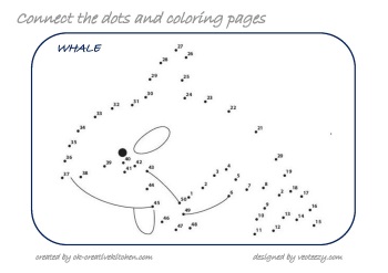 connect the dots and coloring pages whale