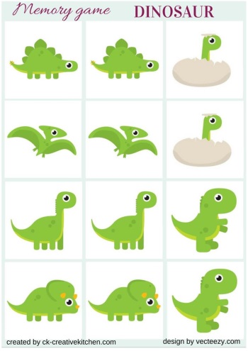 matching memory game free printables dinosaur
