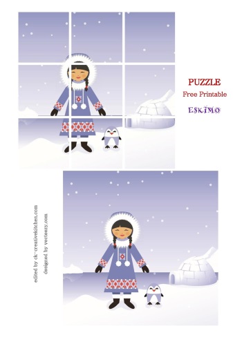 puzzle free printables eskimo girl