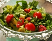 Romaine heart salad with ramsons dressing